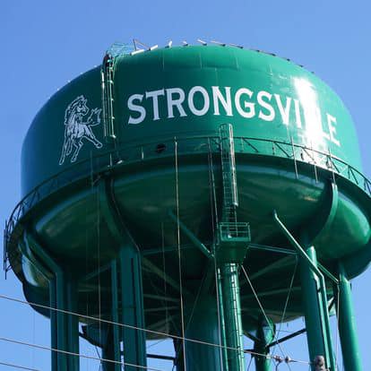 The Strongsville water tower with Ziggy